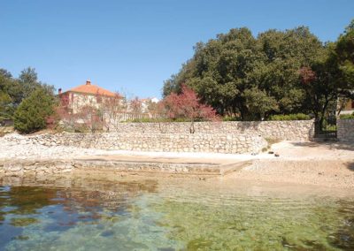 beach in front of summer holiday self catering villa apartments Croatia